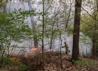 Brandweer met spoed naar bosbrand Elspeterweg