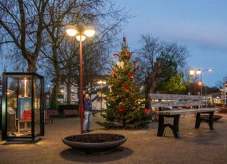 Voor het laatst een kerstboom op het Stationsplein