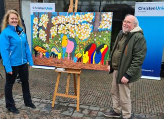 Met een kunstzinnige actie is de ChristenUnie begonnen aan haar verkiezingscampagne