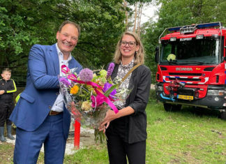 Brandput met elektrische pomp bij Mennorode in gebruik