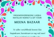 Vrouwenvereniging Ladjna Ima’illah nodigt u uit voor de Meena Bazaar