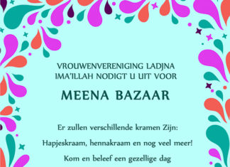 Vrouwenvereniging Ladjna Ima’illah nodigt u uit voor de Meena Bazaar