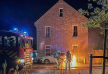 Autobrand aan de Braambosch in Hulshorst