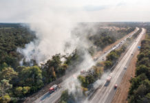 Bermbranden op de A-28 zorgen voor lange files