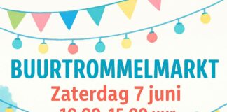 Buurtrommelmarkt in hartje Nunspeet op zaterdag 7 juni