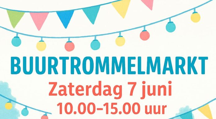 Buurtrommelmarkt in hartje Nunspeet op zaterdag 7 juni