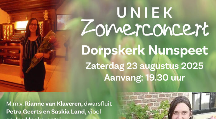Uniek Zomerconcert in de Dorpskerk Nunspeet