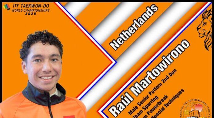 Nunspeetse Raúl Martowirono naar WK Taekwon-Do in Kroatië