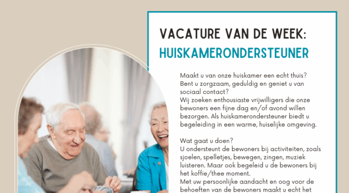 Het Baken Zorgverlening zoekt huiskamerondersteuners