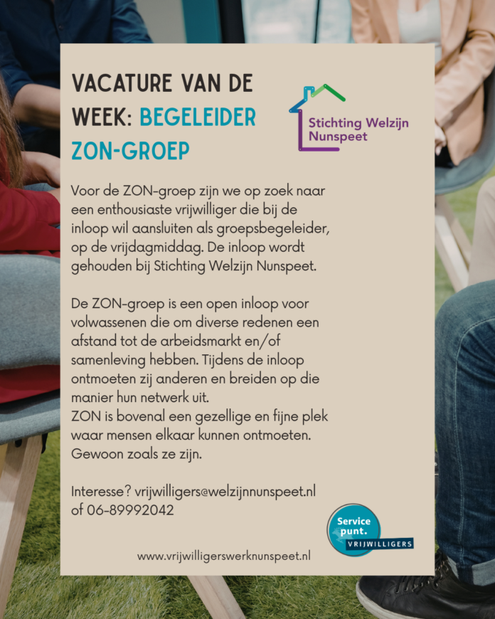 W8 - Begeleider ZON-groep - Stichting Welzijn Nunspeet
